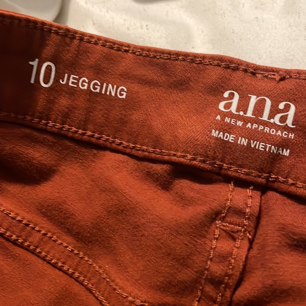 a.n.a rust orange skinny ankle jeans sz12 stretch